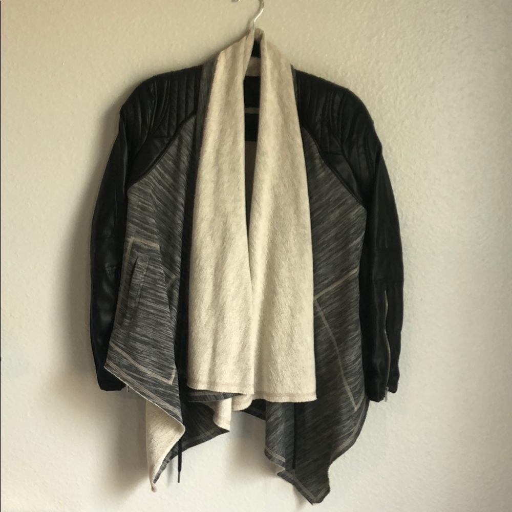 BLANKNYC Faux Leather jacket/sweatshirt combo